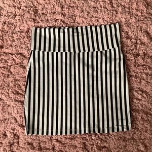 Black and white striped tube skirt